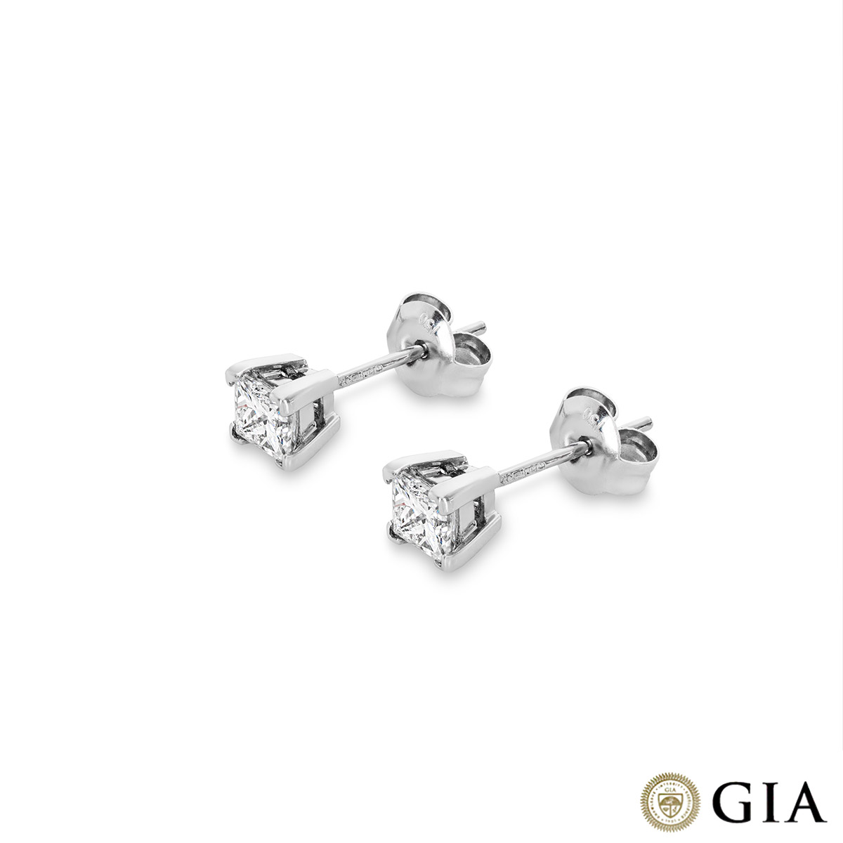 White Gold Princess Cut Diamond Earrings 1.01ct TDW